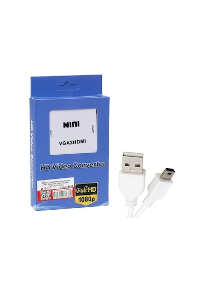 Powermaster Pm-18698 Vga To Hdmı Ses Girişli Mini Model Dönüştürücü