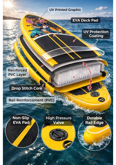 Paddle Board Sup Bodi Bunny Cool Şişme Stand 350x84x15cm Full Set