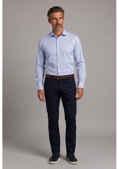Bisse Mavi Regular Fit Cepsiz Uzun Yaka Gömlek Gmars261071 35
