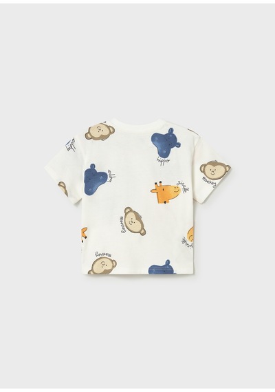 Mayoral Erkek Bebek Baskılı Tshirt Krem Krem