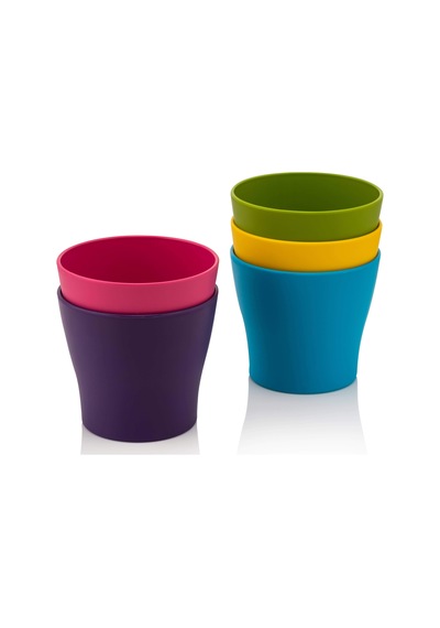 Poliwork 10 Lu Gardenya 5,5 Cm Plastik Renkli Kaktüs Saksısı (498547624)