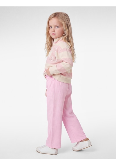 Koton Fırfır Detaylı Geniş Paça Pantolon Pembe 7wmg10056ak Gül