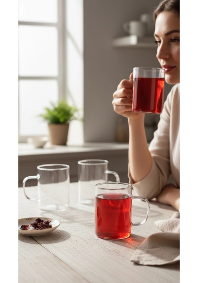 Bymyhand Borosilikat Isıya Ateşe Dayanıklı Termisil Kulplu Çay Bardağı Kahve Bardağı 3'lü Set 200 Ml Şeffaf