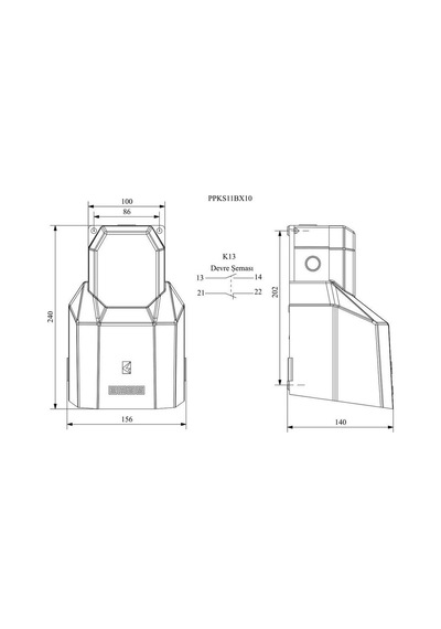 Emas Ppks11bx10 Pedal 1na+1nk Aks Pl Koruma Kapaklı