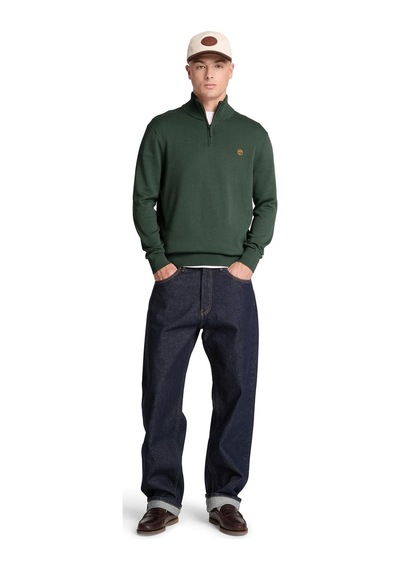 Bc0yhay3981-r Timberland Wıllıams Rıver Cotton 1-4 Zip Sweater Erkek Sweatshirt Yeşil Bc0yhay3981-r