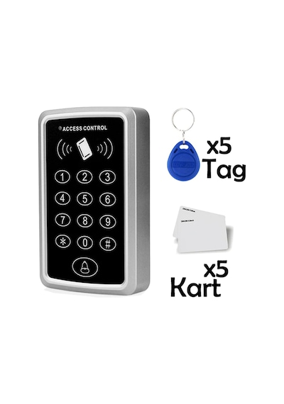 Sonex Rfid Şifreli Kapı Kilidi - 5 Adet Kart - 5 Adet Anahtarlık