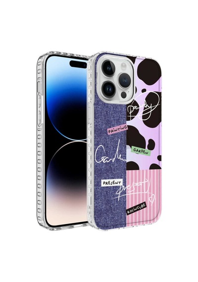Apple Uyumlu iPhone 13 Pro Kilif Airbag Kenarli Renkli Desenli Elegans Kilif 560167510