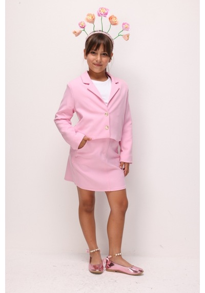 Le Mabelle Pembe Kız Çocuk Etek Ceket Takım - Kaitlyn Pembe