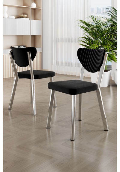 Canisa Raja Serisi 80x130 Lak Panel Siyah Mermer Desen Masa Takımı Krom Ayaklı 4 Sandalye Canisa Raja Serisi 80x130 Lak Panel Siyah Mermer Desen Masa Takımı Krom Ayaklı 4 Sandalye