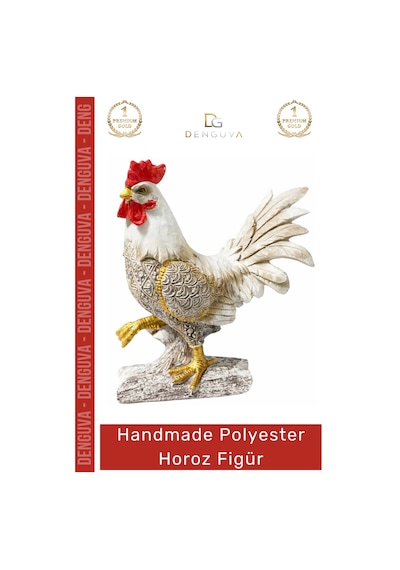 Horozfigürü Dekoratif El İşçiliği Otantik Mutfak Bahçe Heykeli Modern Tasarım Polyester Horoz Figür