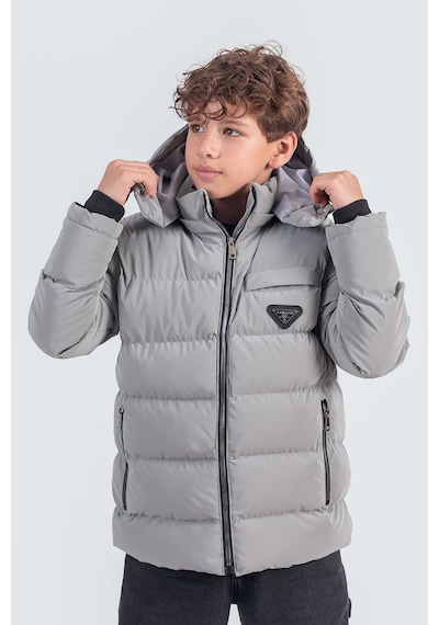 Pina Kids Nova Kumaş Kapüşonlu Erkek Çocuk Kışlık Mont Km2509 Gri
