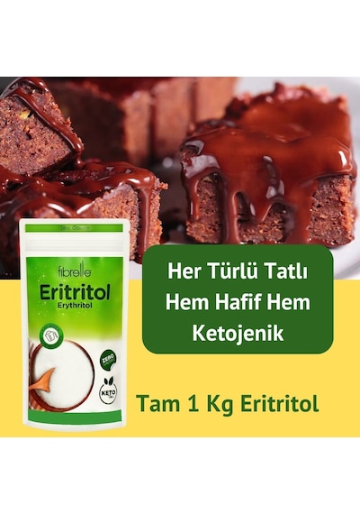 Fibrelle Eritritol Tatlandırıcı Sıfır Kalori 1 KG