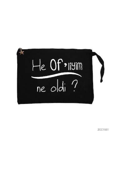 Zepplin Giyim He Ofliyim Siyah Clutch Astarlı Cüzdan / El Çantası