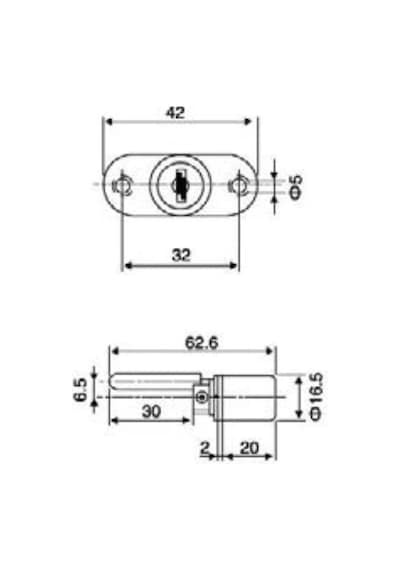 Canex Merkezi Çekmece Kilidi 16mm 16 50mm