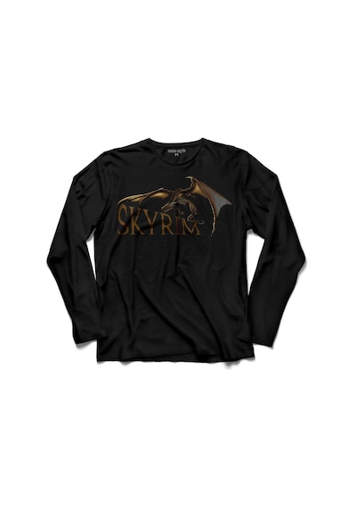 Skyrım Dragon Logo The Elder Scrolls V 2 Uzun Kollu Tişört (512930108)