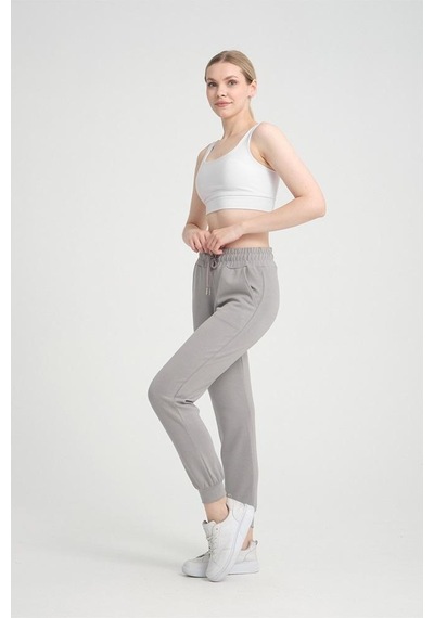 Vogsign 383 Unisex Modal Kumaş Lastikli Paça Cepli Eşofman Altı Gri