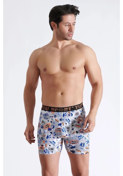 Hepsine Rakip 5li Erkek Boxer Desenli Likralı Pamuklu İç Çamaşırı KARIŞIK