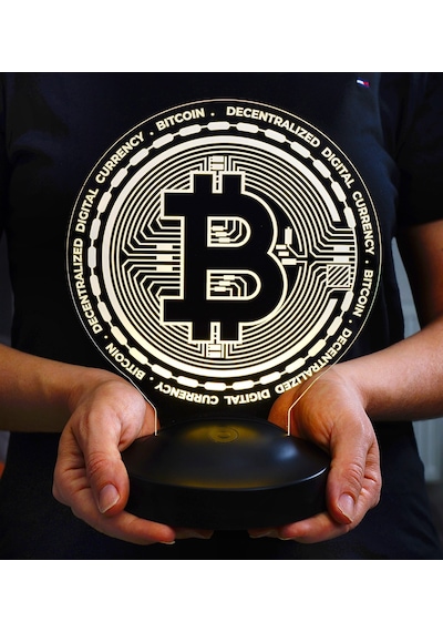 Bitcoin Led Masa Lambası, Bitcoin Hediye, Bitcoin Para Şeklinde Lamba, Kripto Dekoratif Aydınlatma