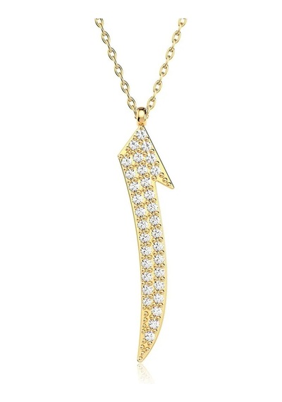 Taşlı Elif Gold Bijuteri Altın Kaplama Gold Kolye Çok renkli