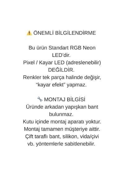 1 Metre Rgb Neon Şerit Işık Auraflex Serisi Esnek Yapılı Kumandalı Tak-çalıştır Led Aydınlatma
