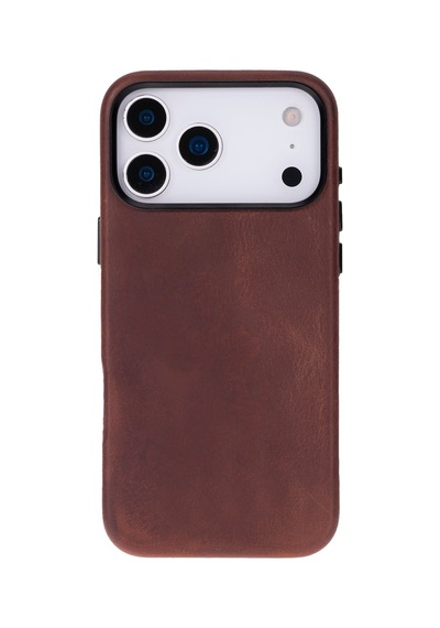 Bloomcase Premium Mono Saddle Brown Apple iPhone Uyumlu 17 Pro Max/ 18 Pro Max 6.9" Hakiki Deri Magsafe Kılıf Kahverengi