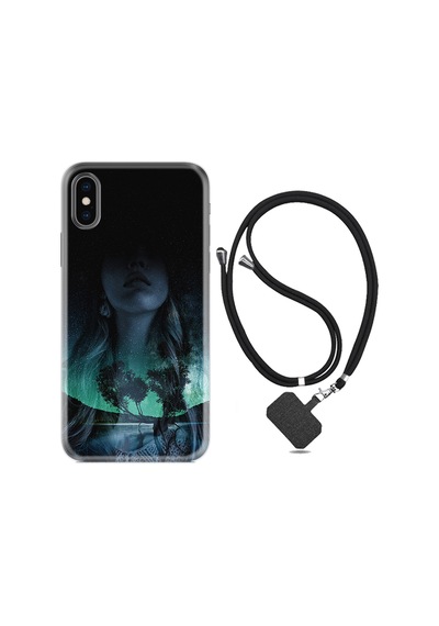 Apple Uyumlu iPhone X XS Kılıf Boyun Askılı Lost Girl 1809