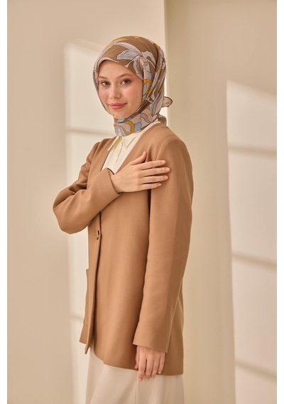 Silk Home Olinda İpek Eşarp 47003-22 Yeşil Kahve, Bebe Mavi, Hardal