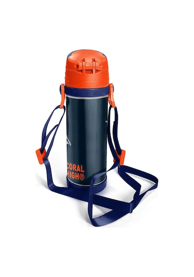Coral High Kids Lacivert Turuncu Basketbol Desenli Pipetli Çelik Termos 500 Ml 11927