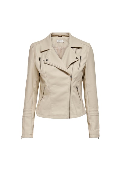 Only Kadın Krem Onlgemma Faux Leather Biker Deri Ceket 15153079 001