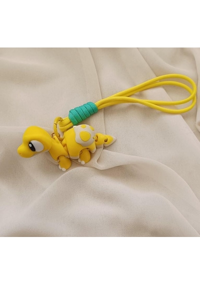 Anahtarlık Çanta Süsü 3d Dinozor Oynar Eklem Oyuncak Yılbaşı Doğum Günü Hediye Sarı