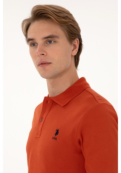 U.S. Polo Assn. Erkek Regular Fit Polo Yaka Kiremit Basic Sweatshirt 50307757-VR031