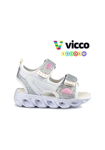 Vicco Roy 332.p21y.189 Kız Çocuk Işıklı Sandalet Beyaz 26-30