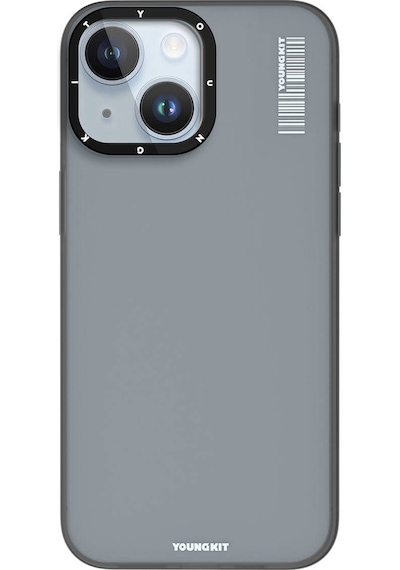 Apple Uyumlu iPhone 15 Kılıf Buzlu Mat Tasarım Youngkit Hidden Sand Serisi Kapak Siyah