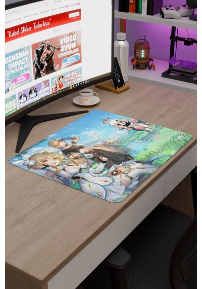 Aether Lumine Genshin Impact Anime Gacha V5 - 48x40 Xl Gaming Mouse Pad Fare Altlığı