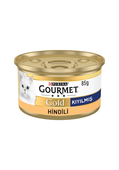 Gold Kıyılmış Hindi Etli Konserve Yetişkin Kedi Maması 12 X 85 G