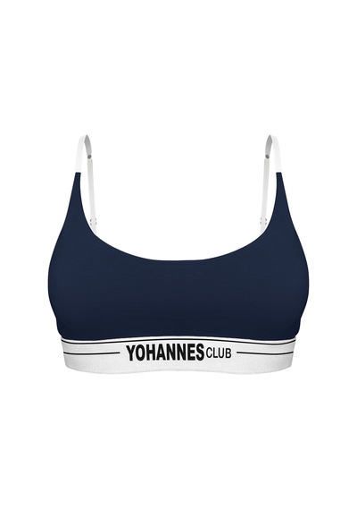 Yohannes Club, Kadın Pamuklu İç Çamaşırı Takımı, Renk Seçenekli, Bralet-kemerli Bikini Slip Lacivert