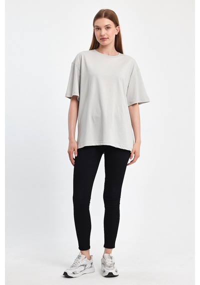 Odda 0008 Kadın Oversize Tişört Gri