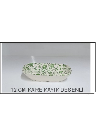Konak Züccaciye Kare Kayık 12 Cm Desenli Seramik Desenli