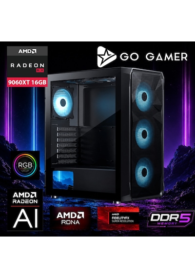 Go Gamer E309F i5-12400F 32 GB 2 TB SSD RX9060XT 16 GB Free Dos Oem Paket Masaüstü Oyuncu Bilgisayarı