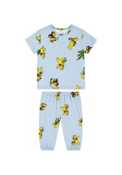 Harıbo Haribo Lisanslı Tatil Temalı Kısa Kollu Pijama Takımı Mavi