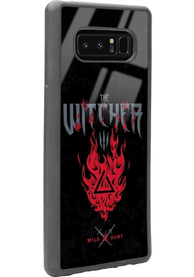 Samsung Uyumlu Note 8 Witcher 3 Fire Tasarımlı Glossy Telefon Kılıfı Çok Renkli