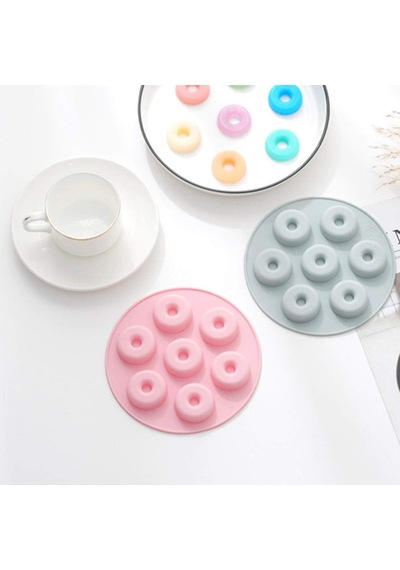 Tahtakale Toptancı Silikon Mini Donut Çikolata Ve Jelibon Kalıbı 7 Li Çok Renkli