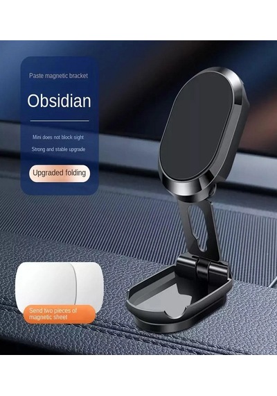 Metal Katlanır Mıknatıslı Telefon Tutucu Yüksek Kaliteli 360 Dönerli Soft Black Tutucu Metal Gri