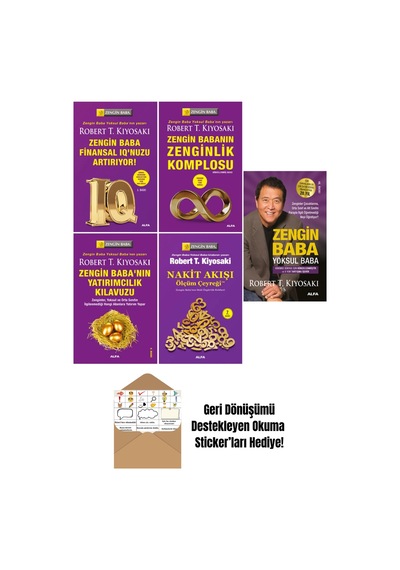 Robert T. Kiyosaki 5 Kitap Set - Zengin Baba Yoksul Baba+ Okuma Sticker'ları
