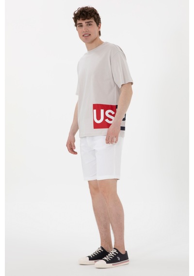 U.S. Polo Assn. Erkek Comfort Fit Bisiklet Yaka Açık Gri Tişört 50306879-VR001
