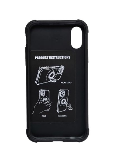 İphone Xs Max Halka Standlı Mat Kılıf Ring Holder Parmak Tutuculu Darbe Emici Tpu Koruyucu Kapak 6.5 İnç Uyumlu Siya Diğer