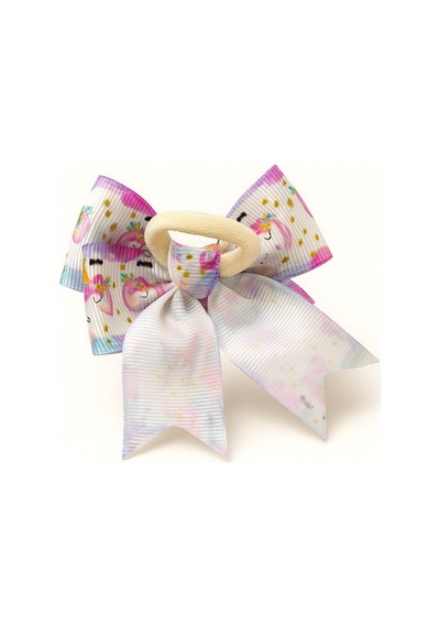 Esila Kids Kız Çocuk Toka Unicorn Desenli Fiyonk 2 Li Set, Renkli Saç Aksesuarı Çok Renkli