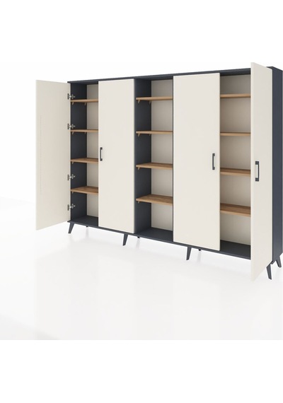 Arges Dolap 12 Raflı 4 Kapaklı 220x30x163 Antrasit-aytaşı/çam Aytası/atlas Çam - Antrasıt Arges Dolap 12 Raflı 4 Kapaklı 220x30x163 Antrasit-aytaşı/çam Aytası/atlas Çam - Antrasıt
