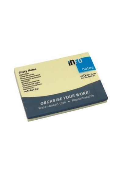 İnfo Notes 125x75 Mm Yapışkanlı Notluk 100 Syf Sarı Çok Renkli