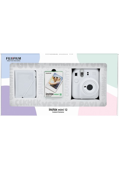 Fujifilm ﻿İnstax Mini 12 Fotoğraf Makinesi + 10'Lu Film + 28'Li Mini Albüm Seti